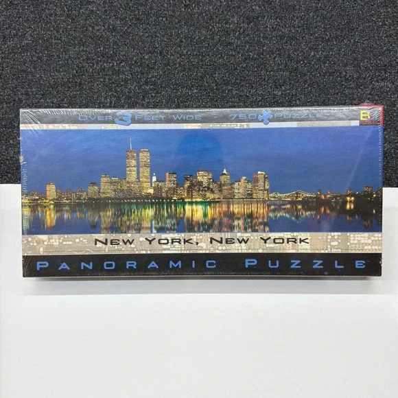 Buffalo Games New York City Panoramic Puzzle 750 Piece Twin Towers Skyline 2000